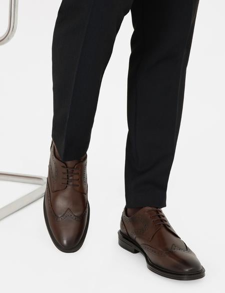 Kahverengi %100 Deri Klasik Ayakkabı - 50298520011