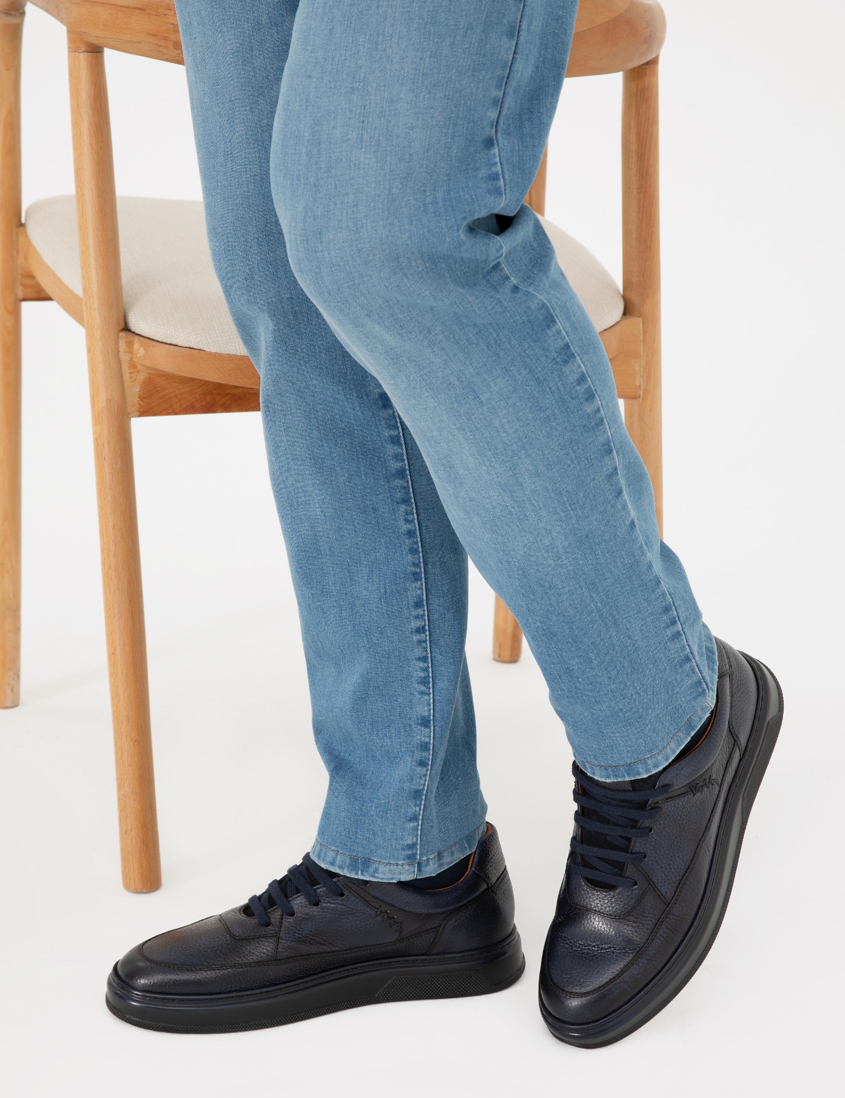 Lacivert %100 Deri Casual Ayakkabı