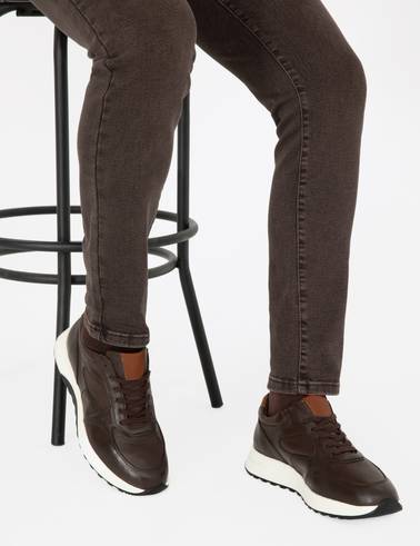 Kahverengi %100 Deri Sneaker