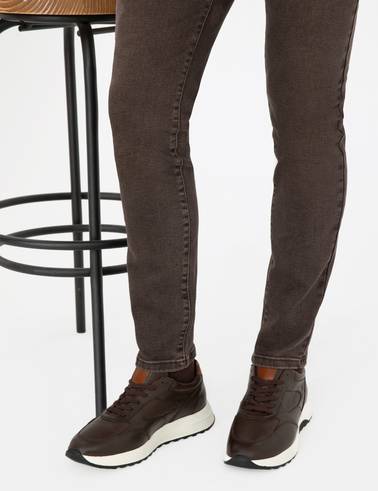 Kahverengi %100 Deri Sneaker