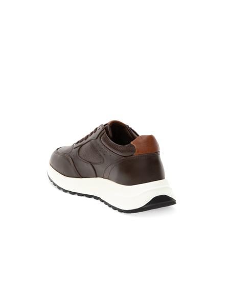Kahverengi %100 Deri Sneaker - 50296094021