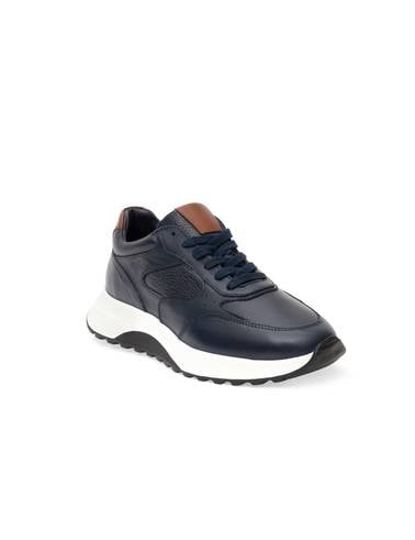 Lacivert %100 Deri Sneaker