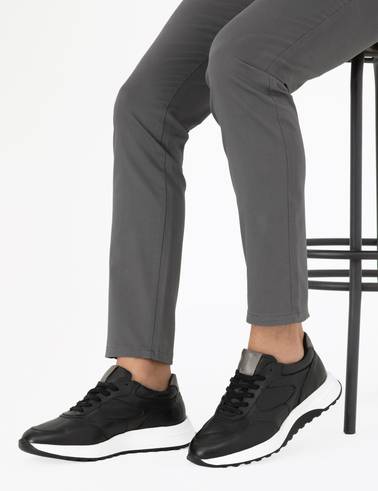 Siyah %100 Deri Sneaker