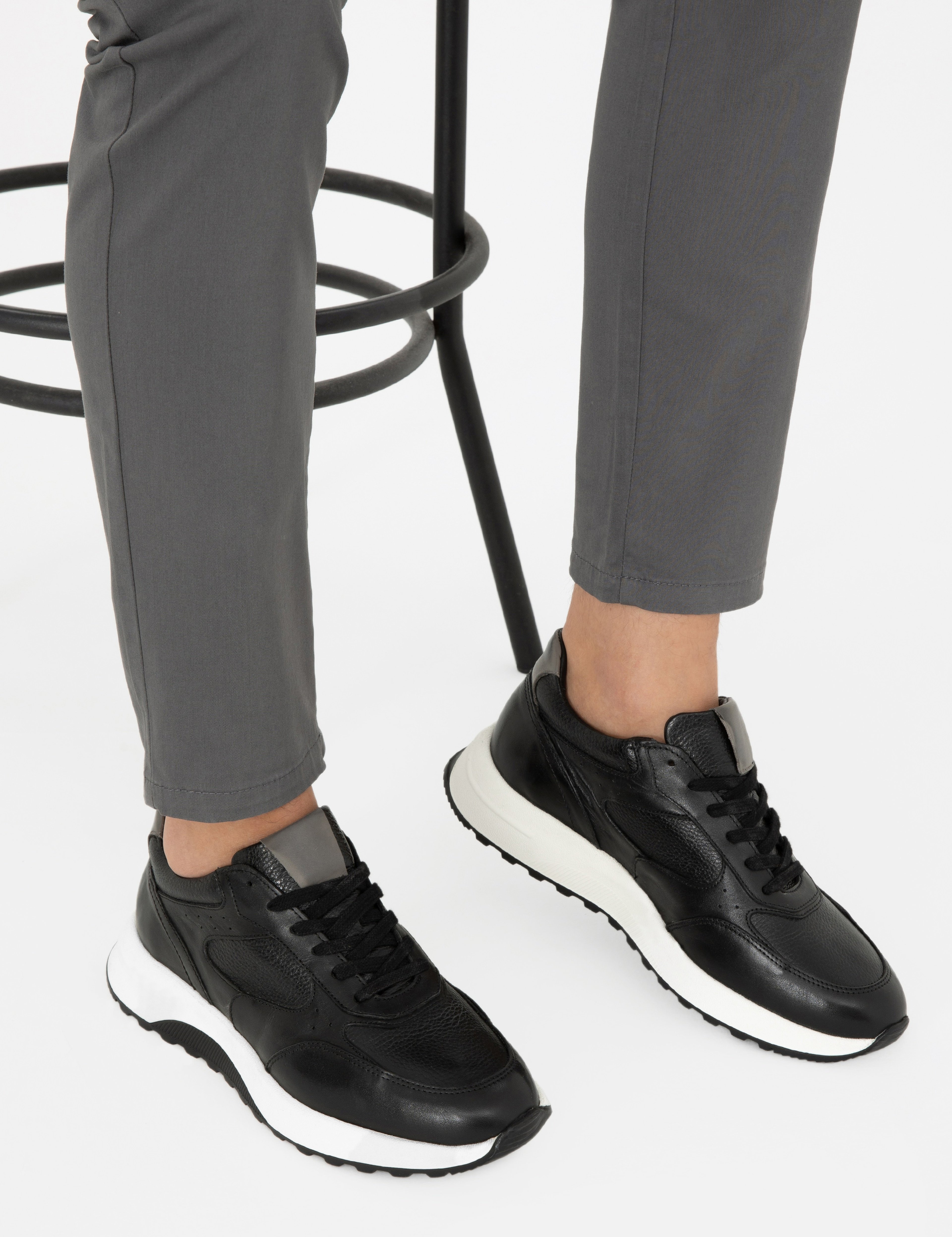 Siyah %100 Deri Sneaker - Image 7
