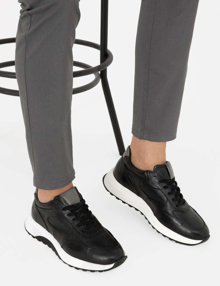 Siyah %100 Deri Sneaker