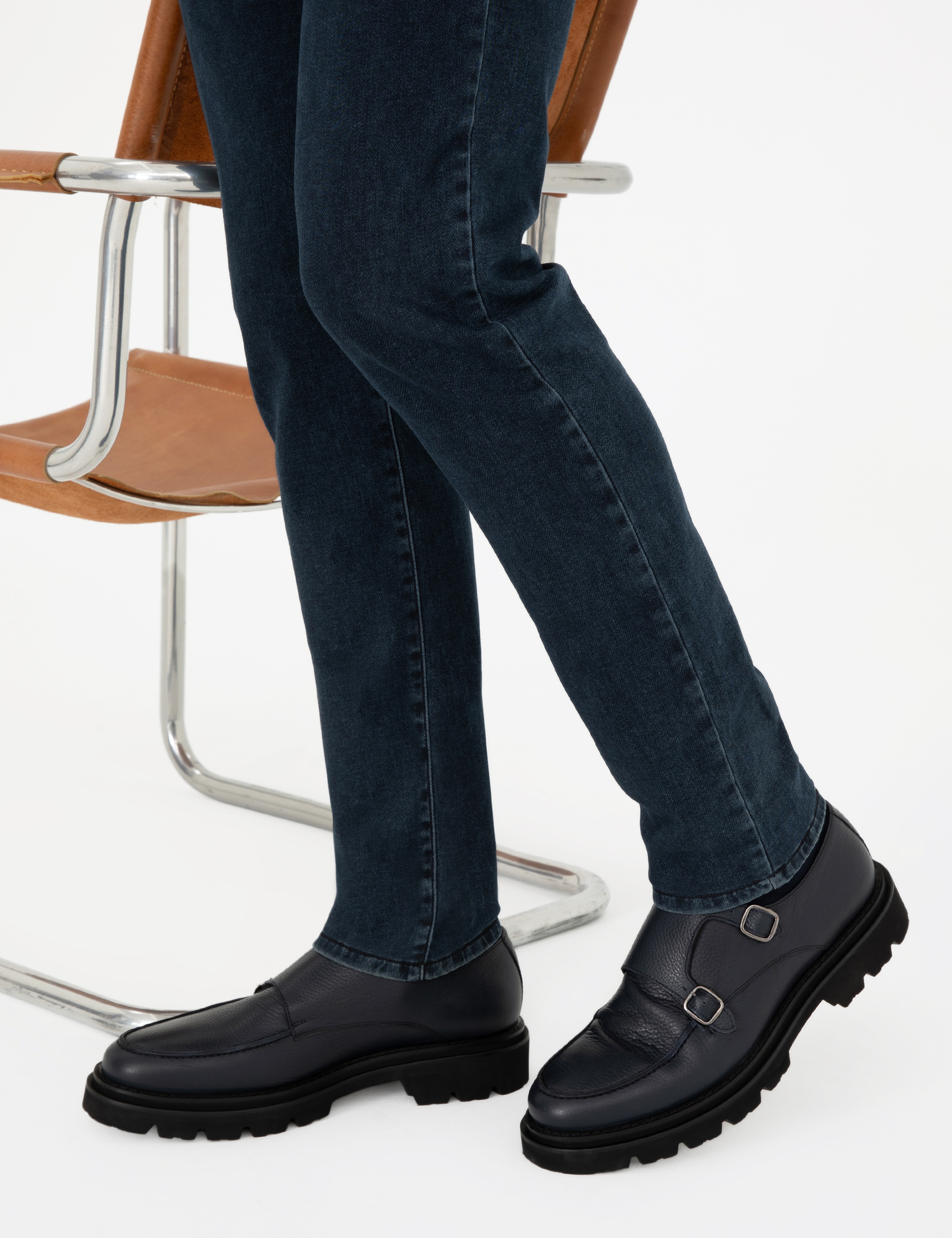 Lacivert %100 Deri Casual Ayakkabı - Image 6