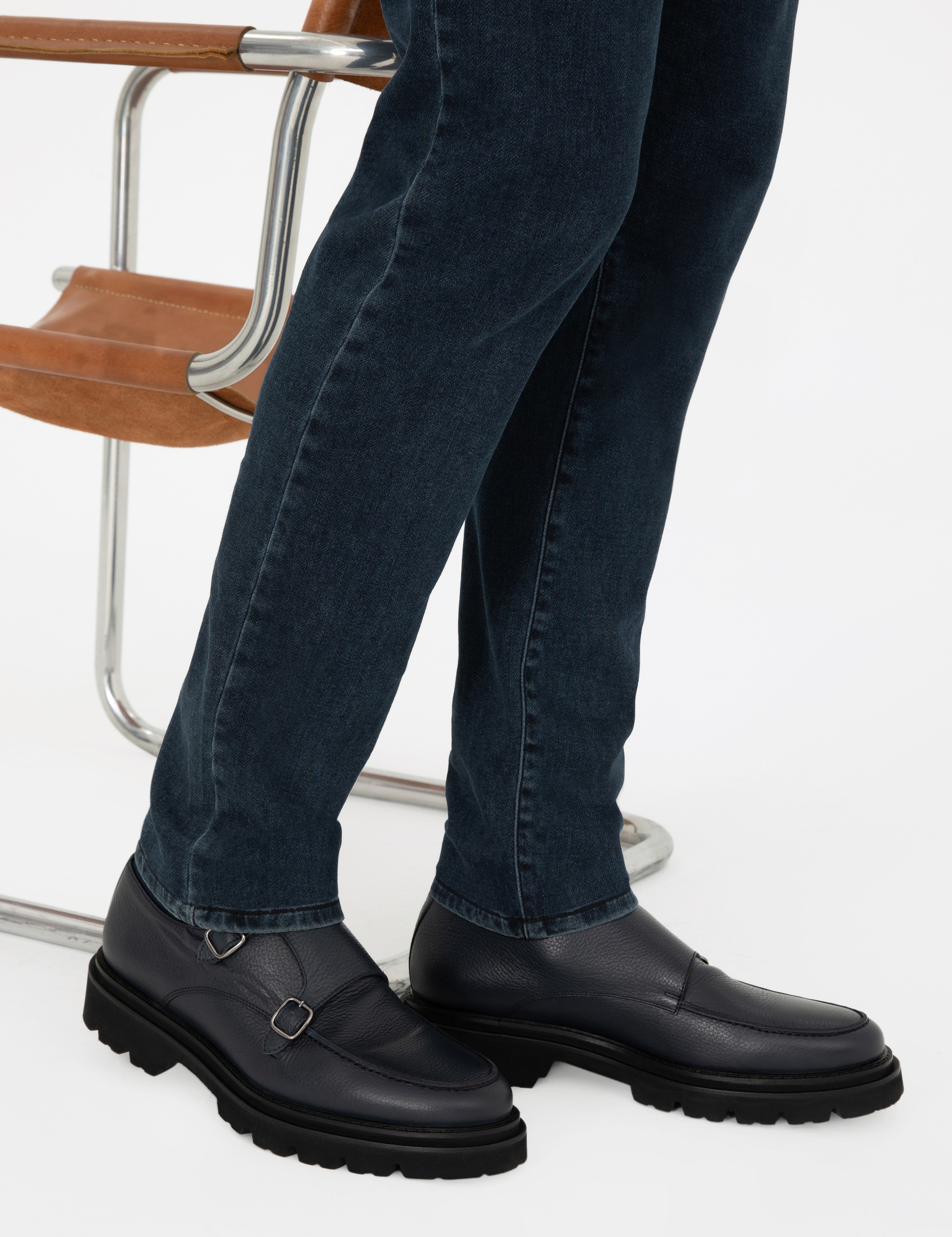 Lacivert %100 Deri Casual Ayakkabı - Image 7