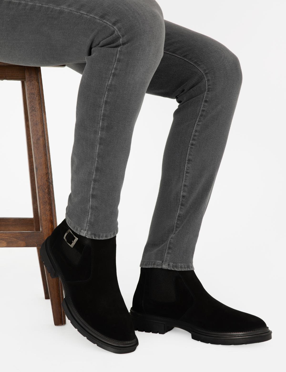 Siyah %100 Süet Deri Bot - 50298492004