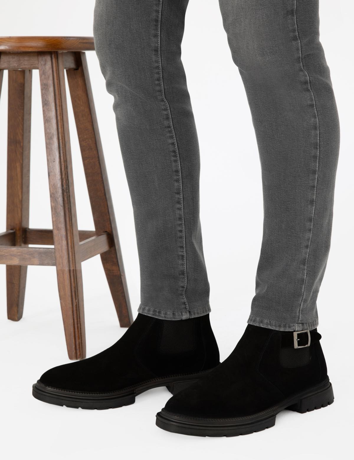 Siyah %100 Süet Deri Bot - 50298492004