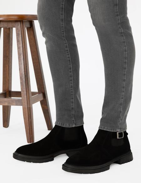 Siyah %100 Süet Deri Bot - 50298492004