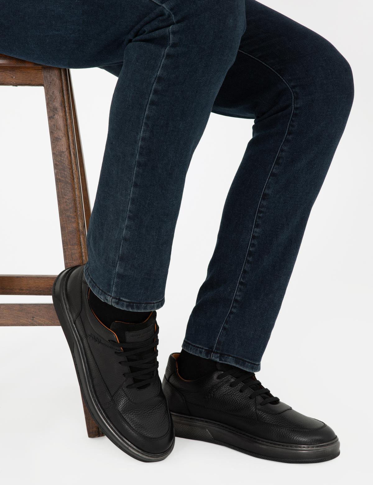 Siyah %100 Deri Casual Ayakkabı - 50296131003