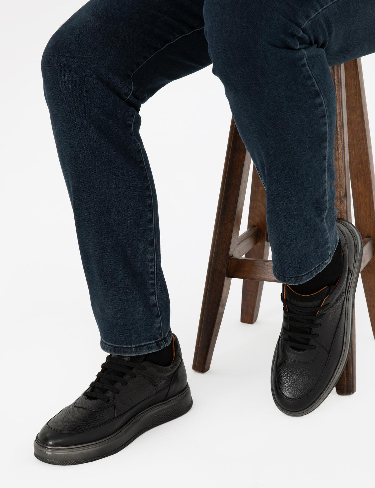 Siyah %100 Deri Casual Ayakkabı - 50296131003