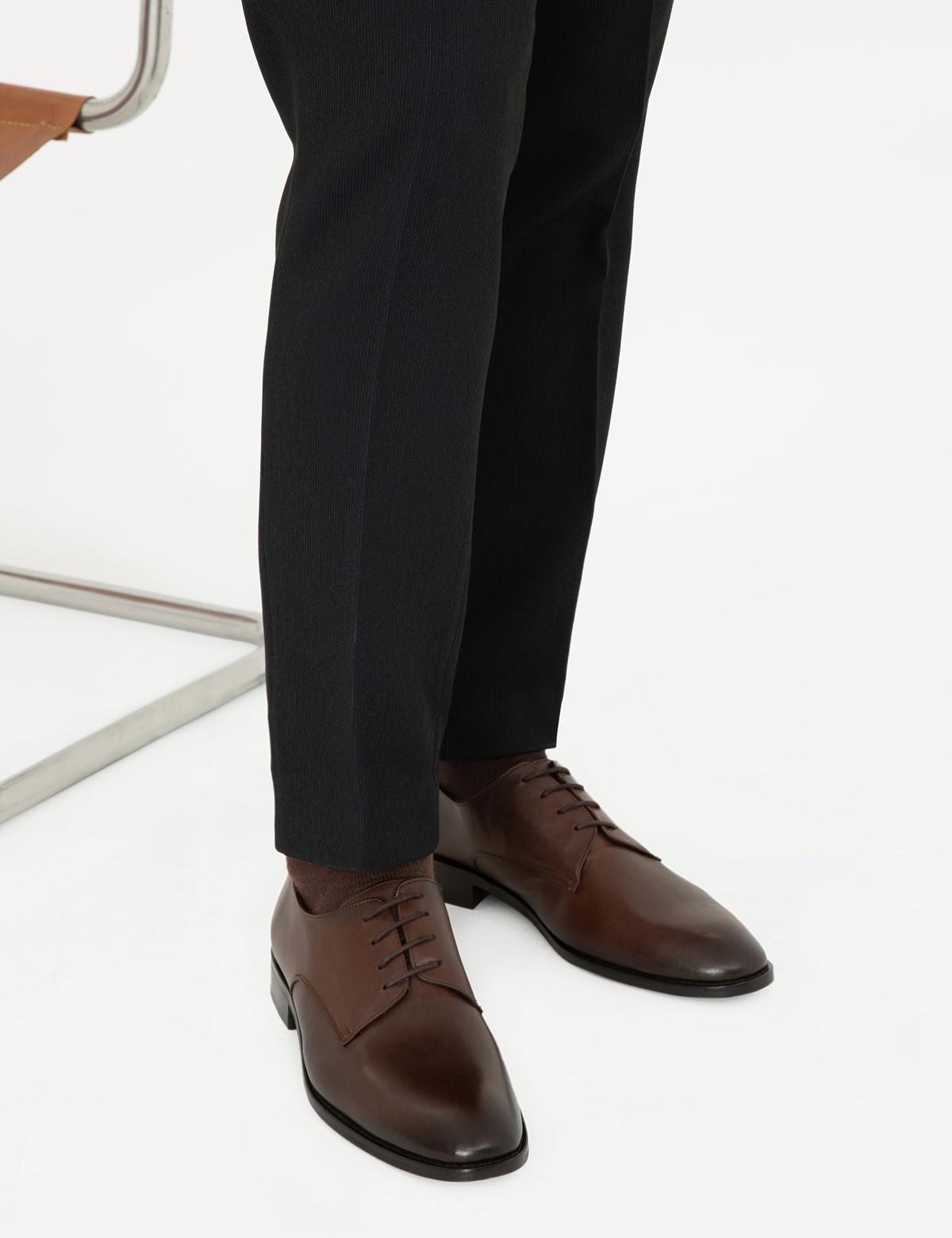 Kahverengi %100 Deri Klasik Ayakkabı - 50298541011