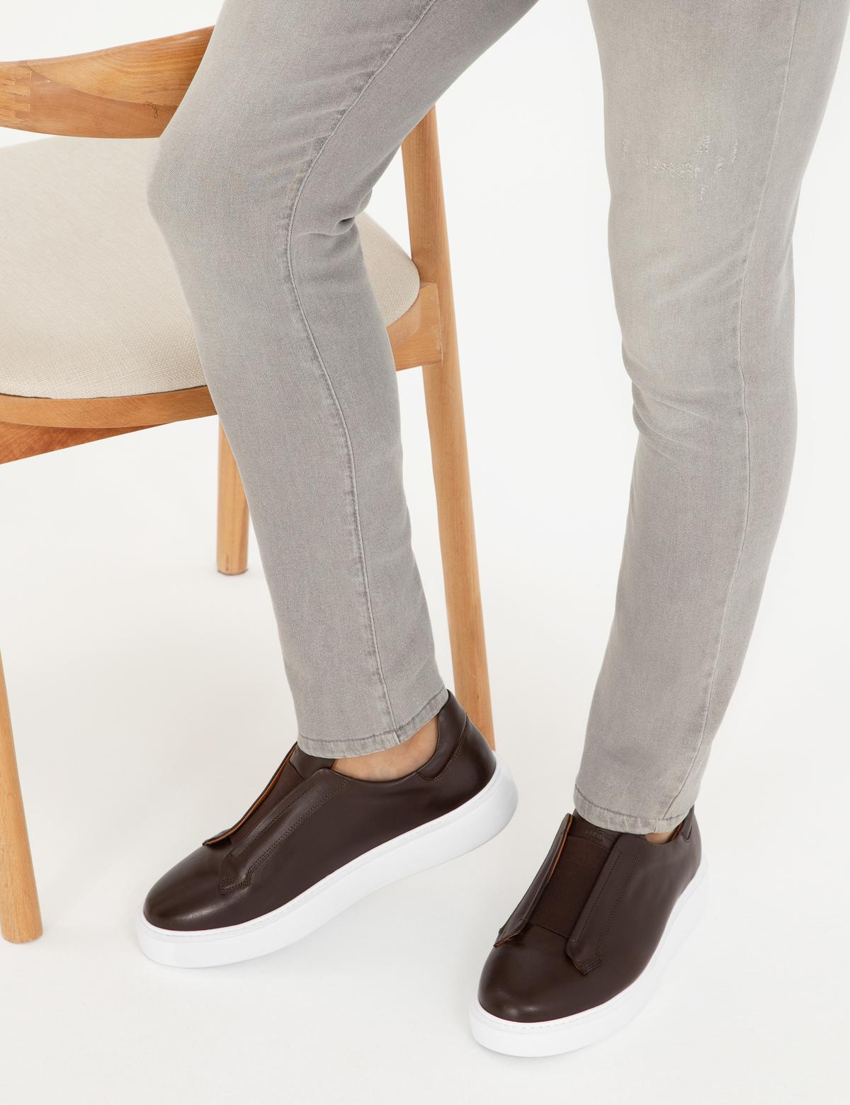 Kahverengi %100 Deri Casual Ayakkabı - 50296068011