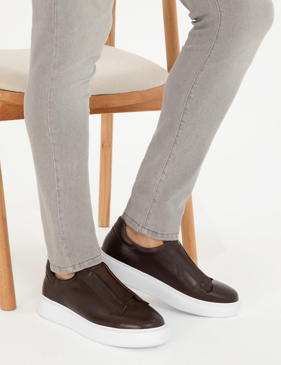 Kahverengi %100 Deri Casual Ayakkabı