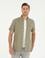 Haki Keten Karışımlı Regular Fit Kısa Kollu Gömlek