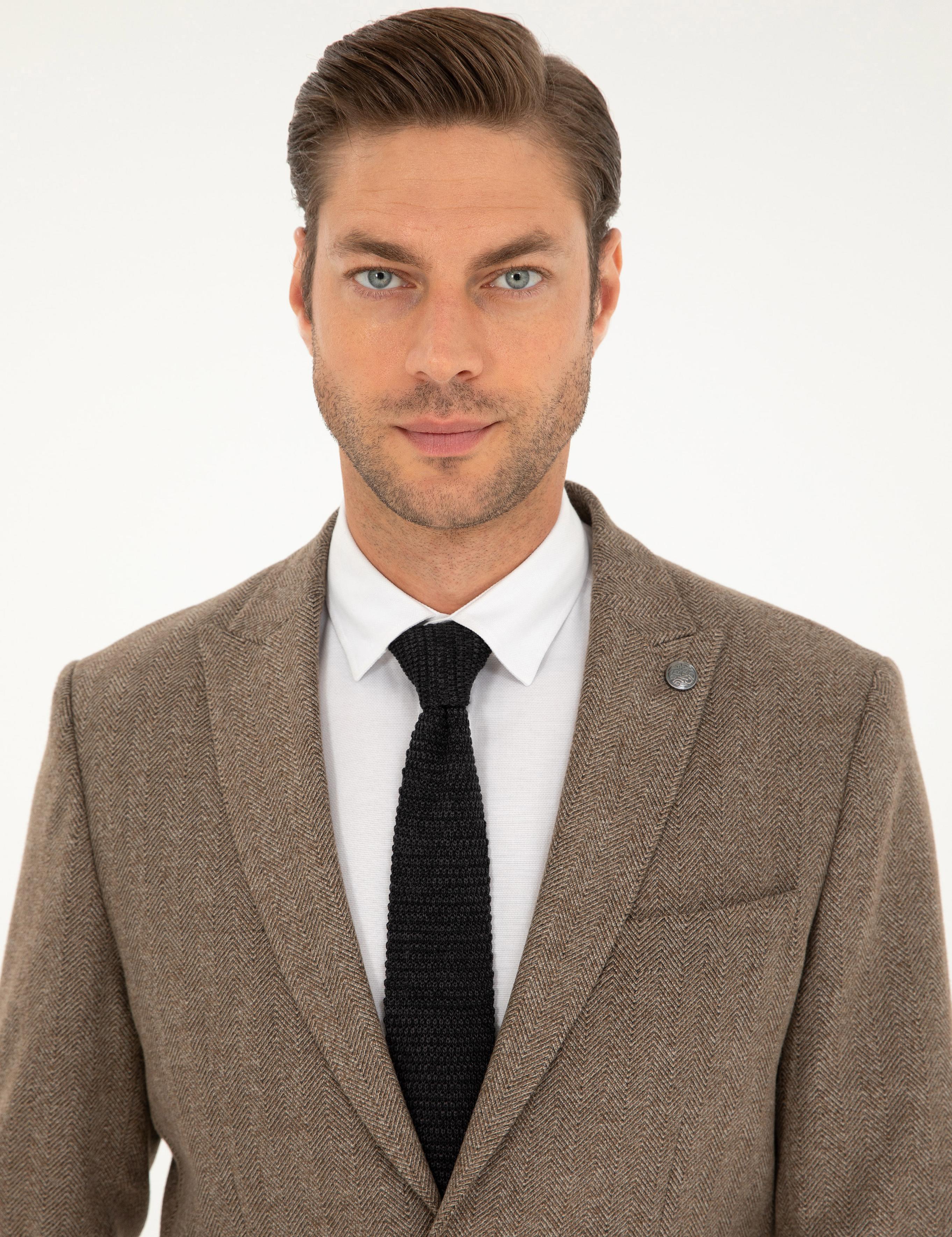 Kahverengi Slim Fit Ceket