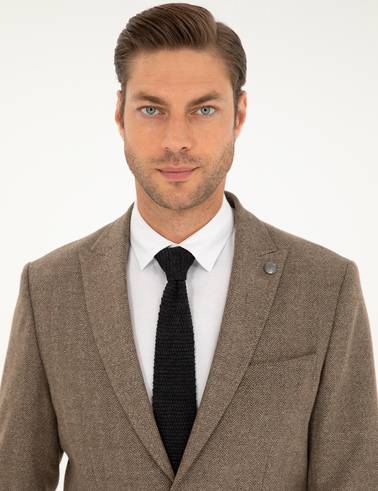 Kahverengi Slim Fit Ceket