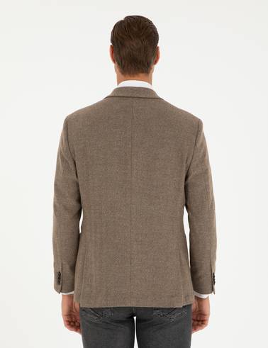 Kahverengi Slim Fit Ceket