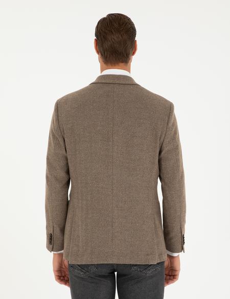 Kahverengi Slim Fit Ceket - 50293351056