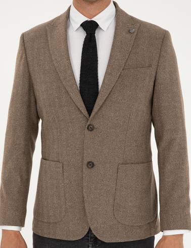 Kahverengi Slim Fit Ceket