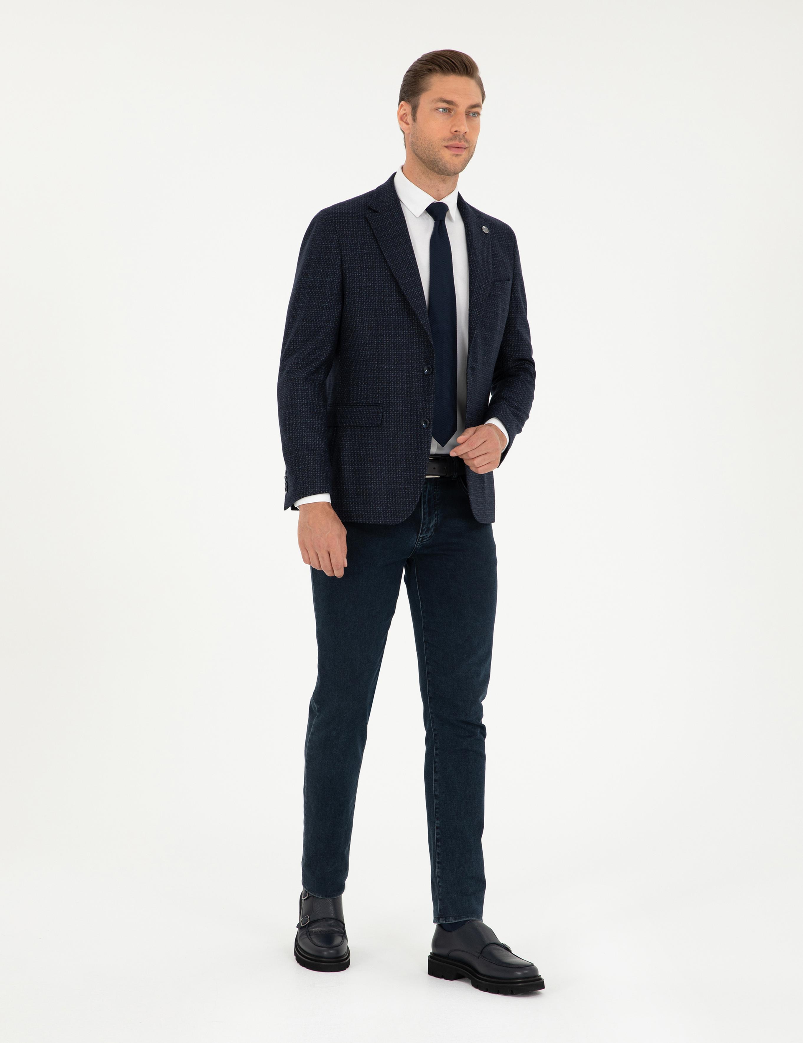 Lacivert Slim Fit Ceket