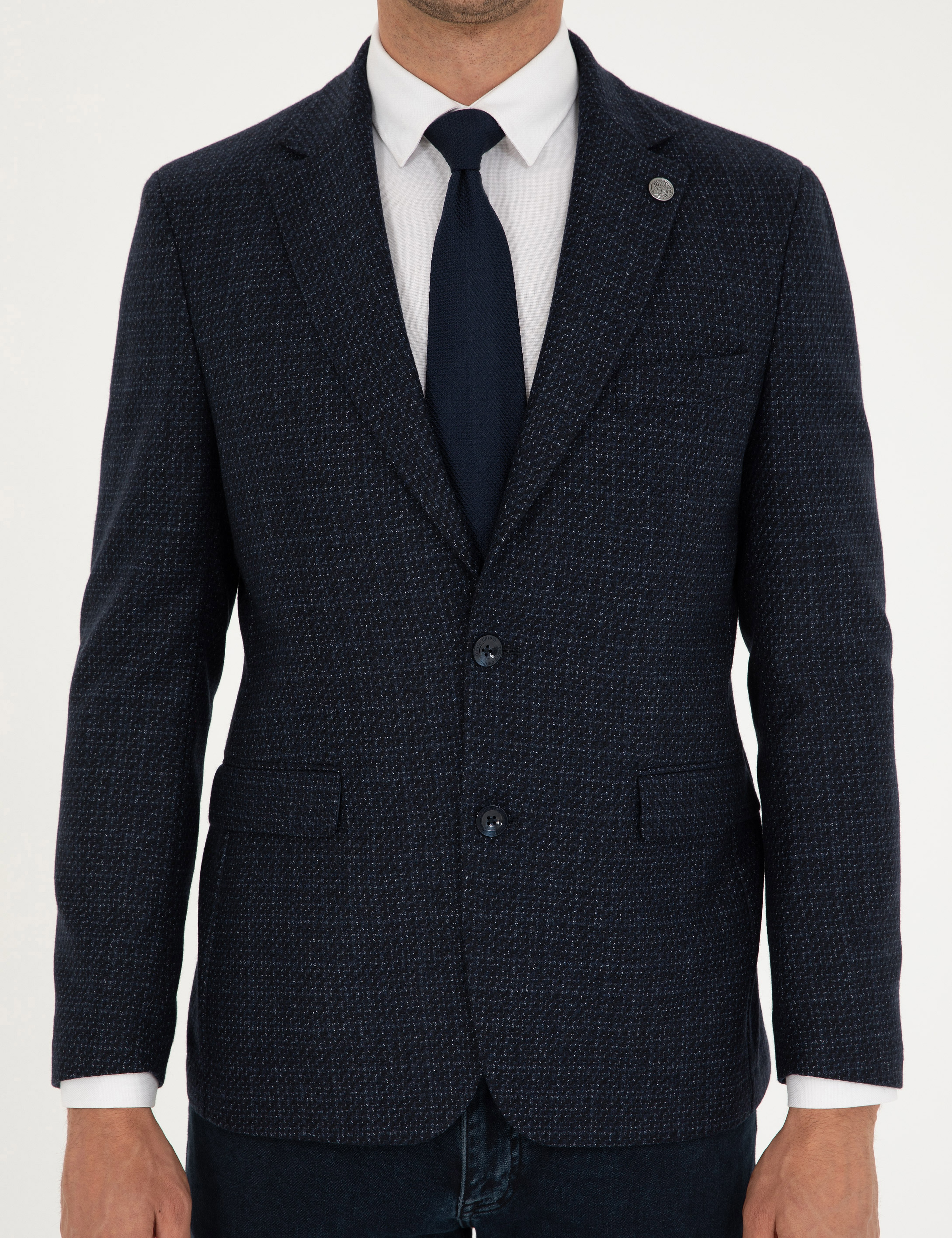 Lacivert Slim Fit Ceket - Image 6