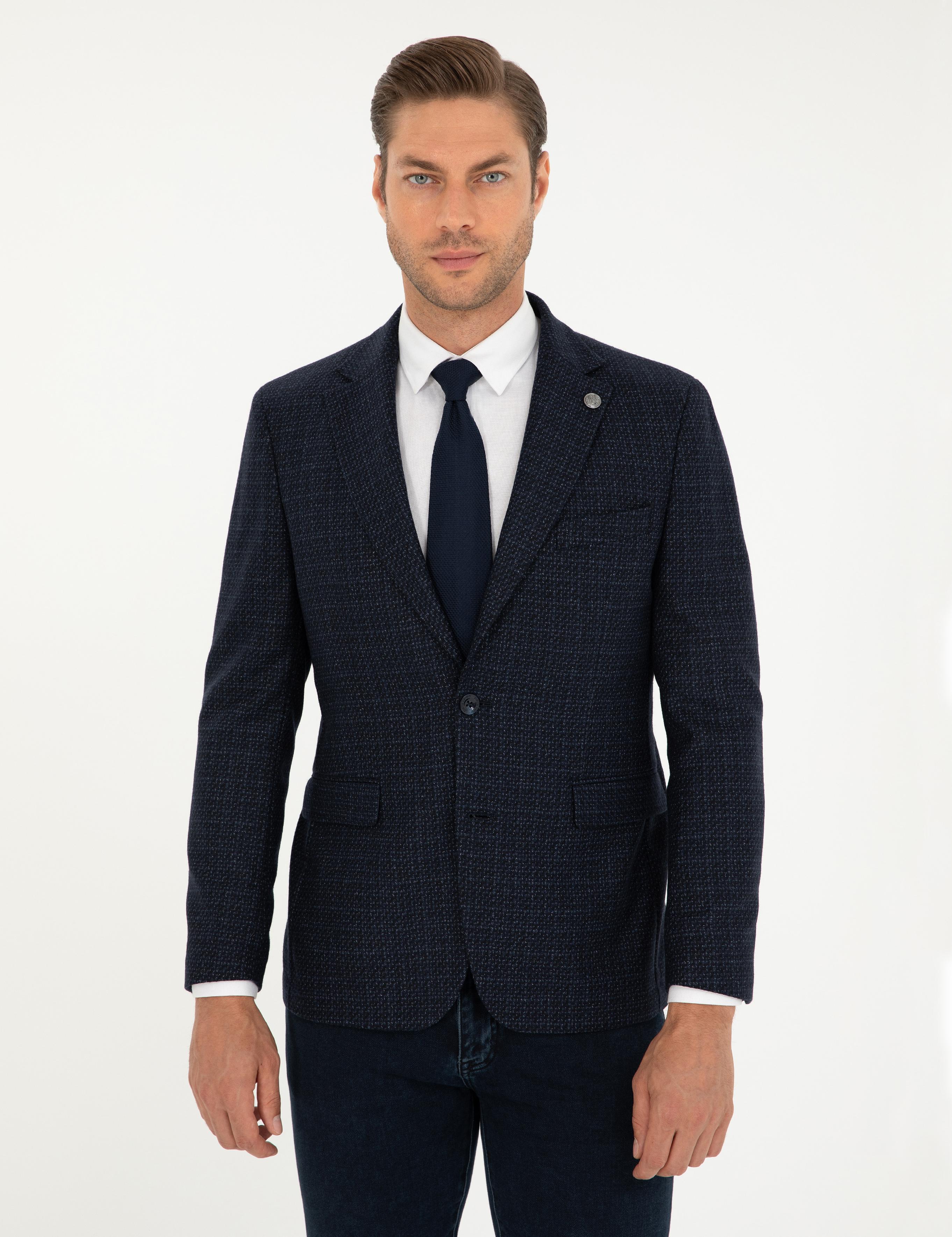 Lacivert Slim Fit Ceket