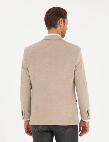 Bej Slim Fit Ceket