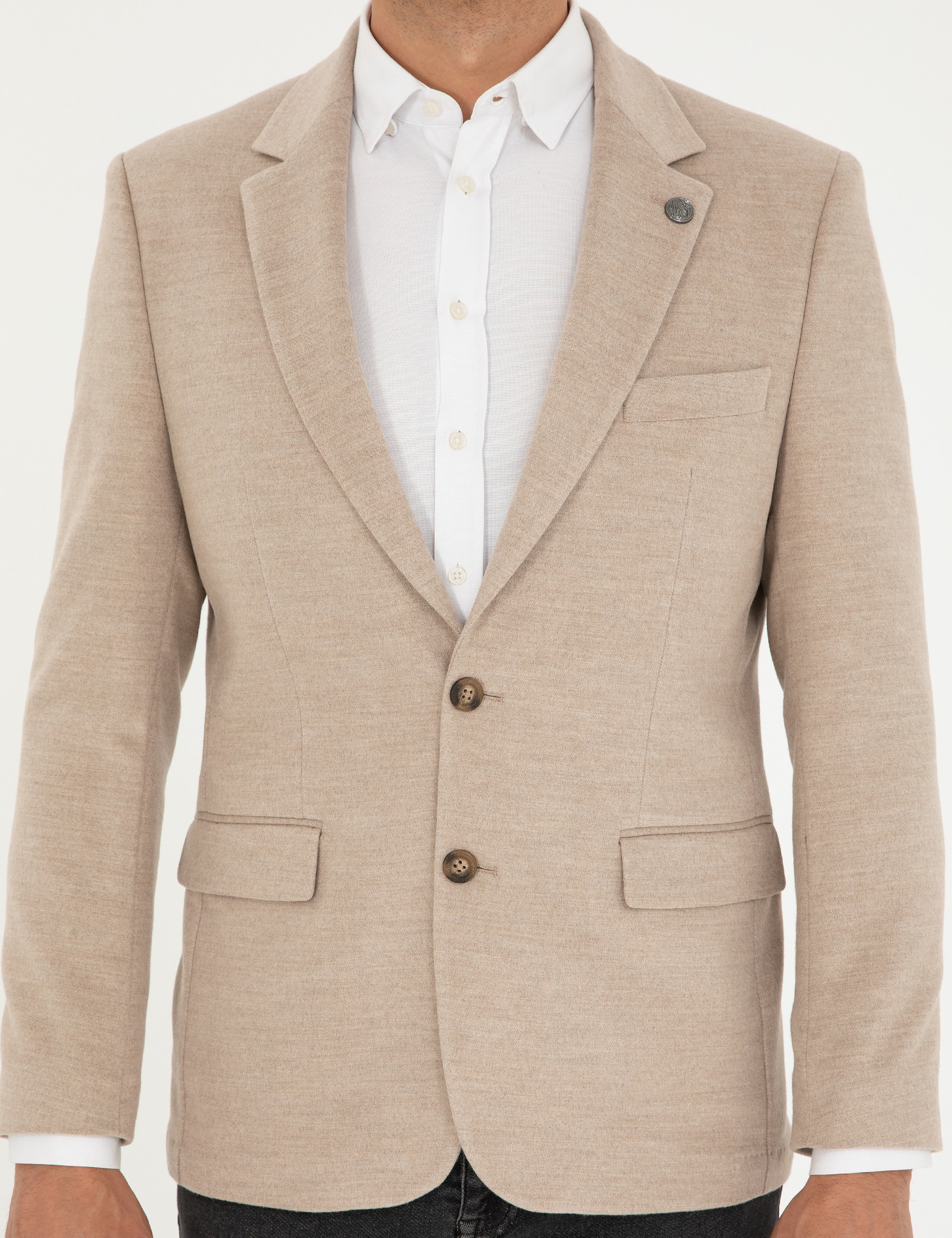 Bej Slim Fit Ceket - Image 6