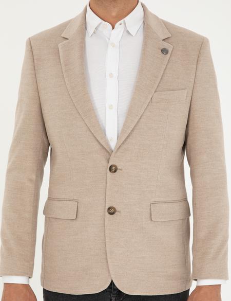 Bej Slim Fit Ceket - 50296409044