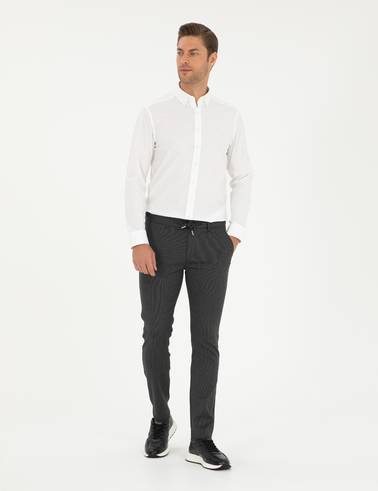 Antrasit Slim Fit Jogger Kanvas Pantolon