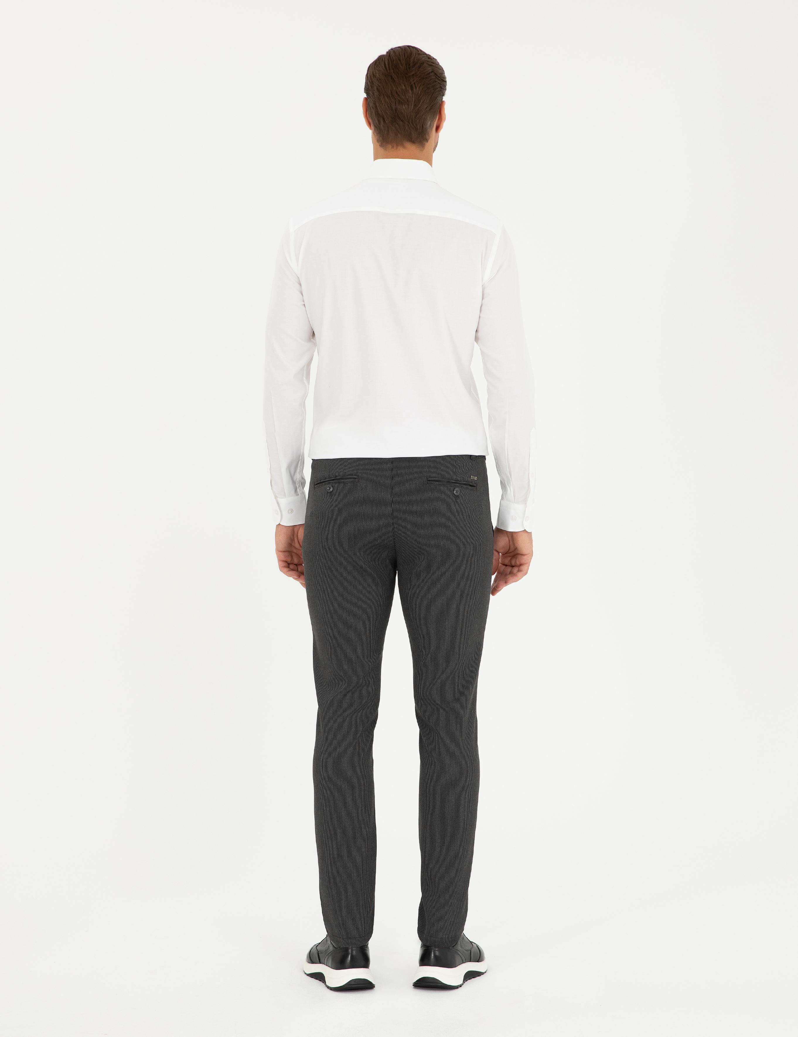 Antrasit Slim Fit Jogger Kanvas Pantolon