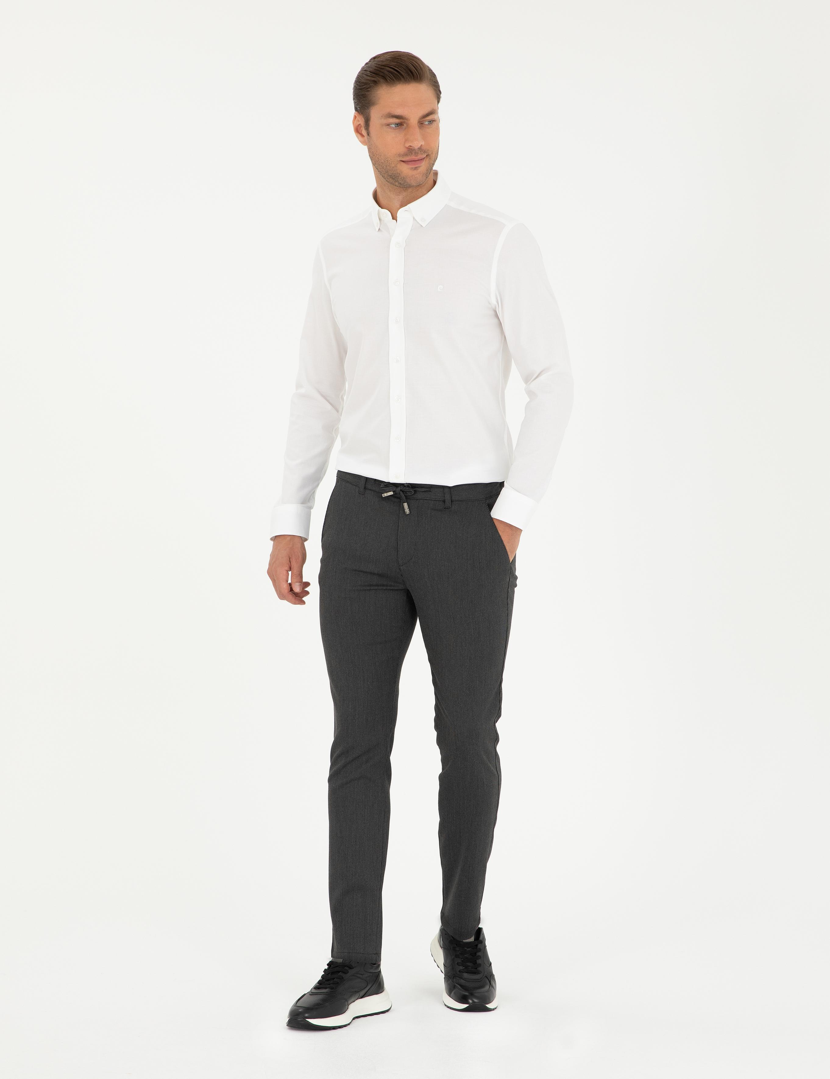 Antrasit Slim Fit Jogger Kanvas Pantolon
