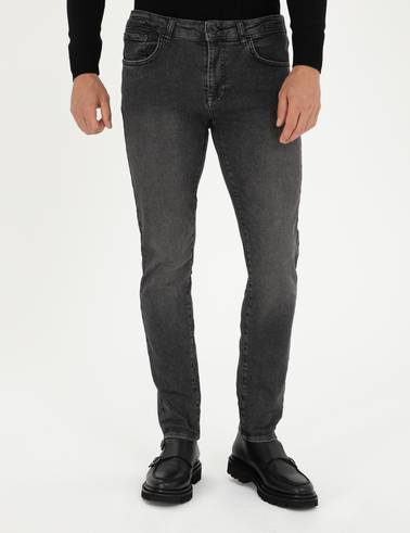 Antrasit Slim Fit Jean Pantolon