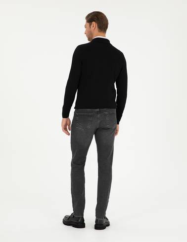 Antrasit Slim Fit Jean Pantolon