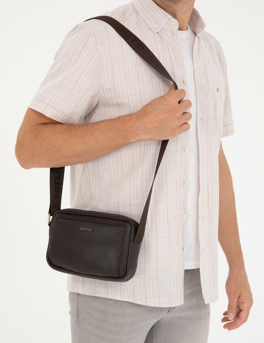 Erkek Kahverengi Omuz Çantası