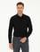 Siyah Slim Fit Armürlü Uzun Kollu Gömlek