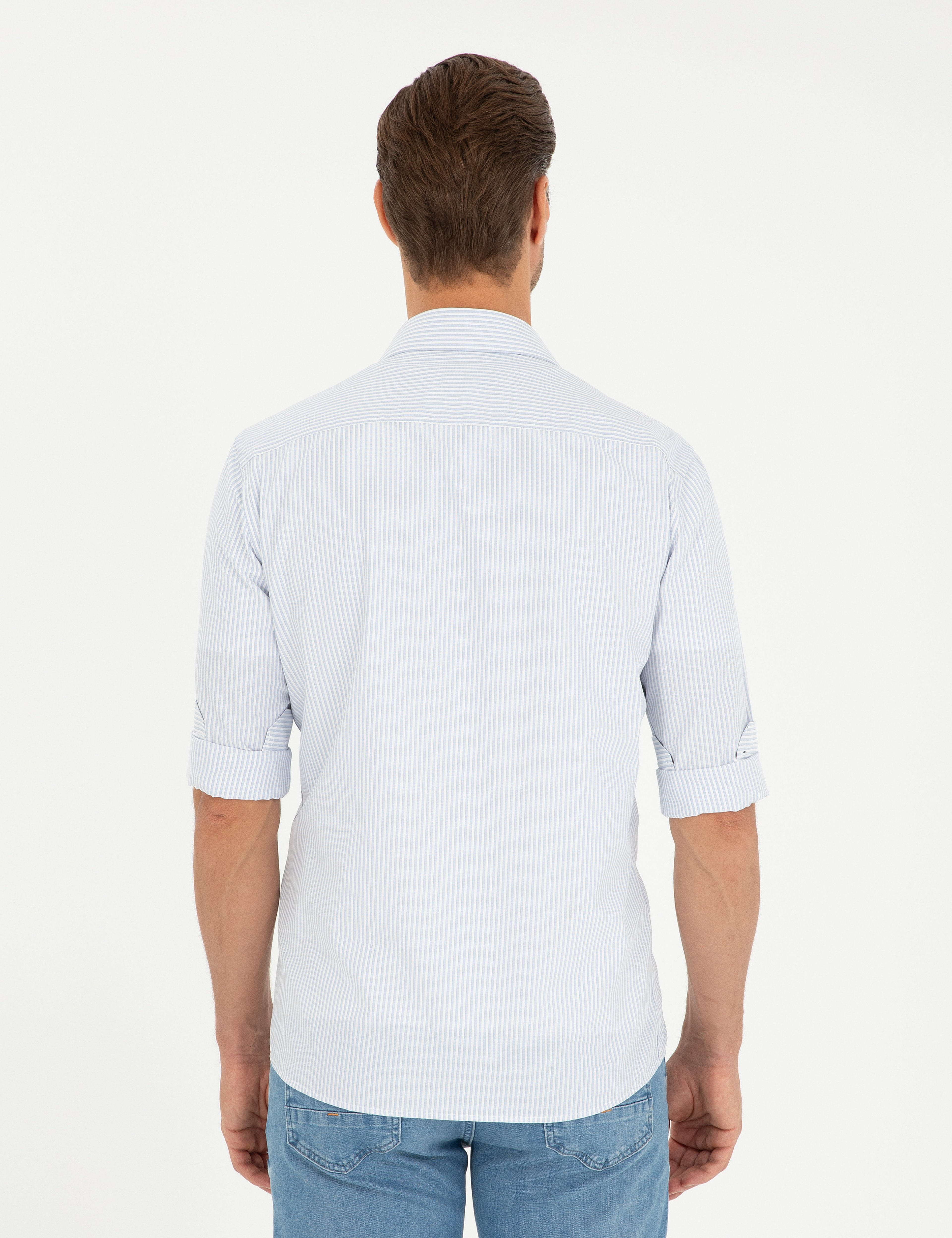 Açık Mavi Slim Fit Uzun Kollu Gömlek