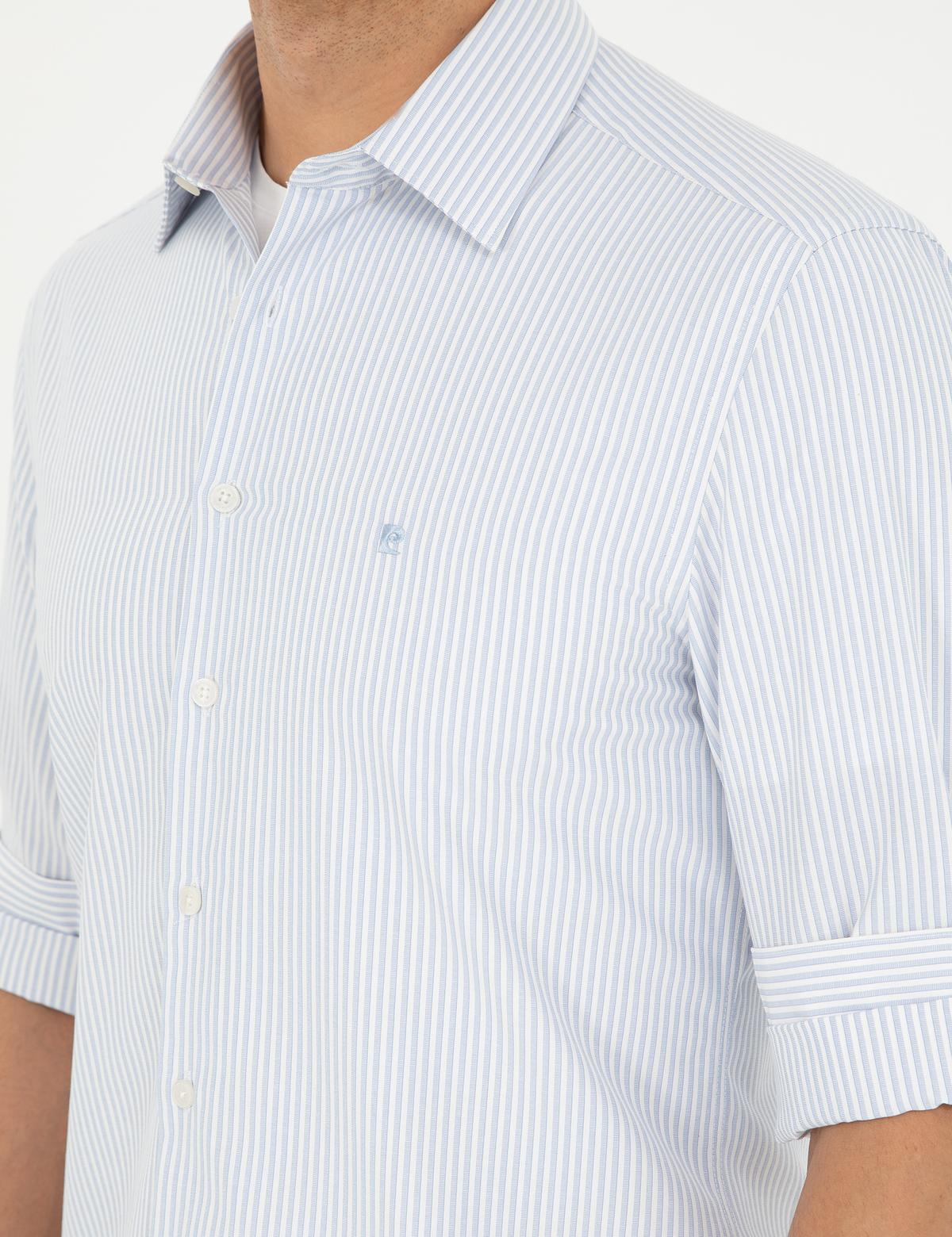 Açık Mavi Slim Fit Uzun Kollu Gömlek - 50252477016