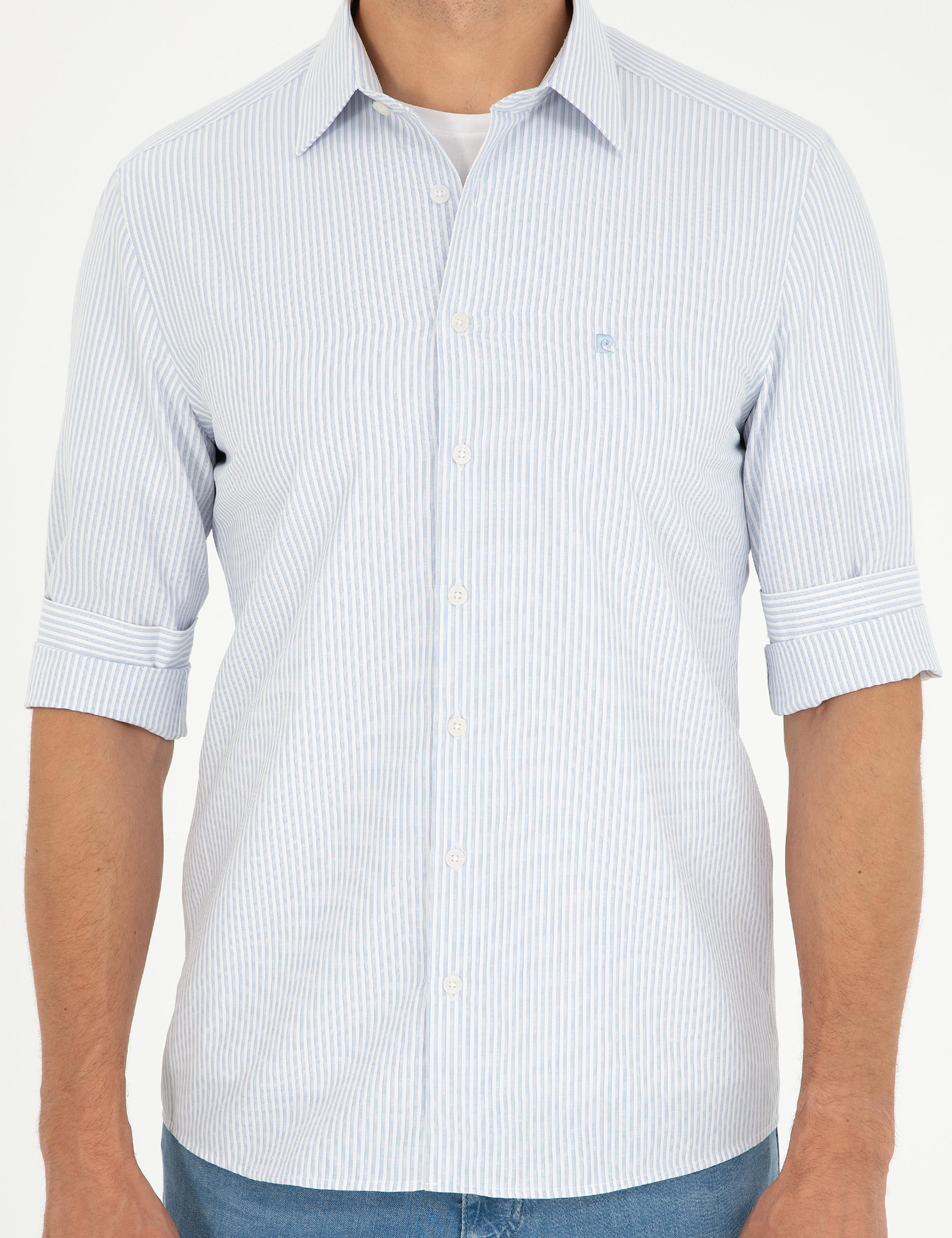 Açık Mavi Slim Fit Uzun Kollu Gömlek