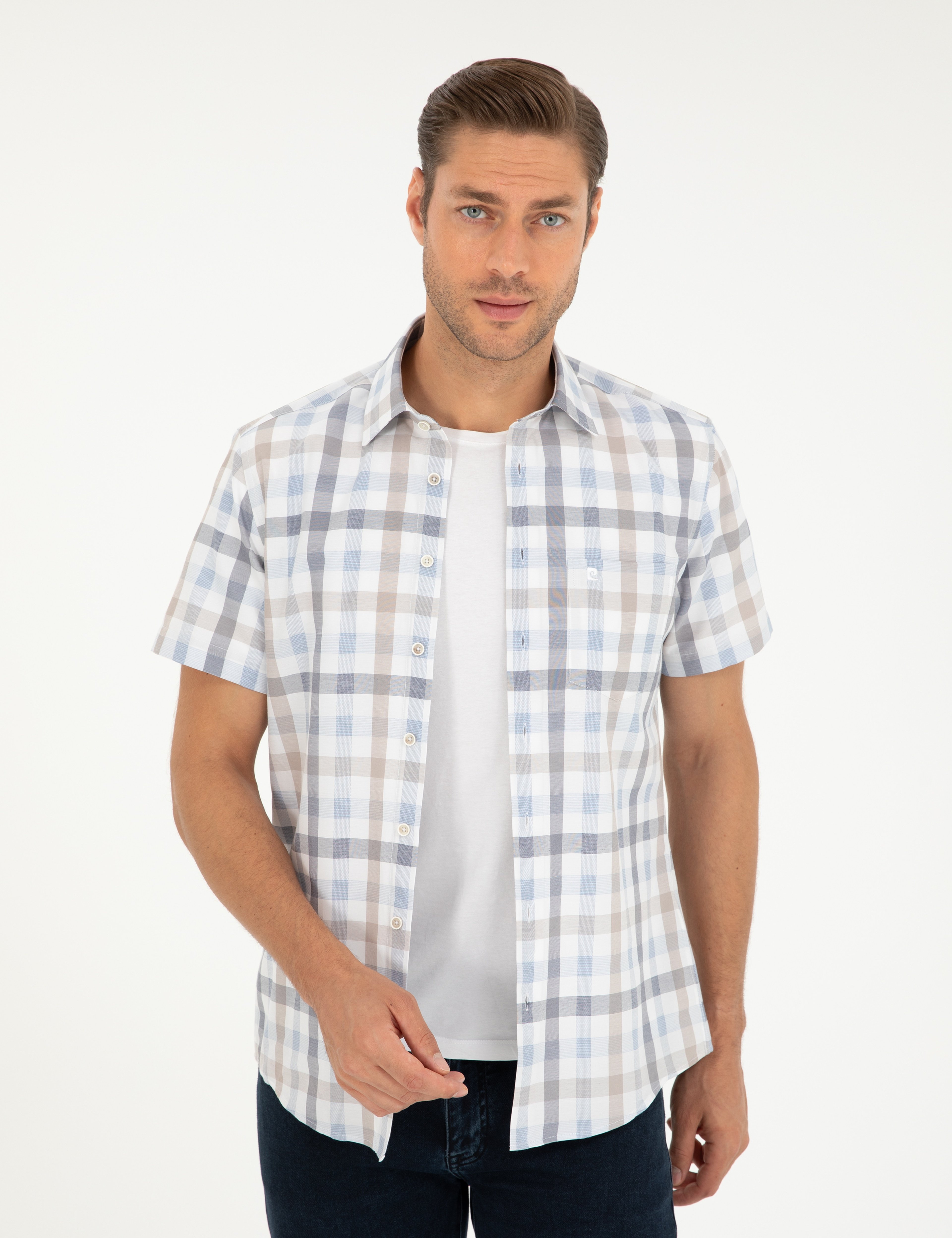 Mavi Regular Fit Kısa Kollu Gömlek - Image 3