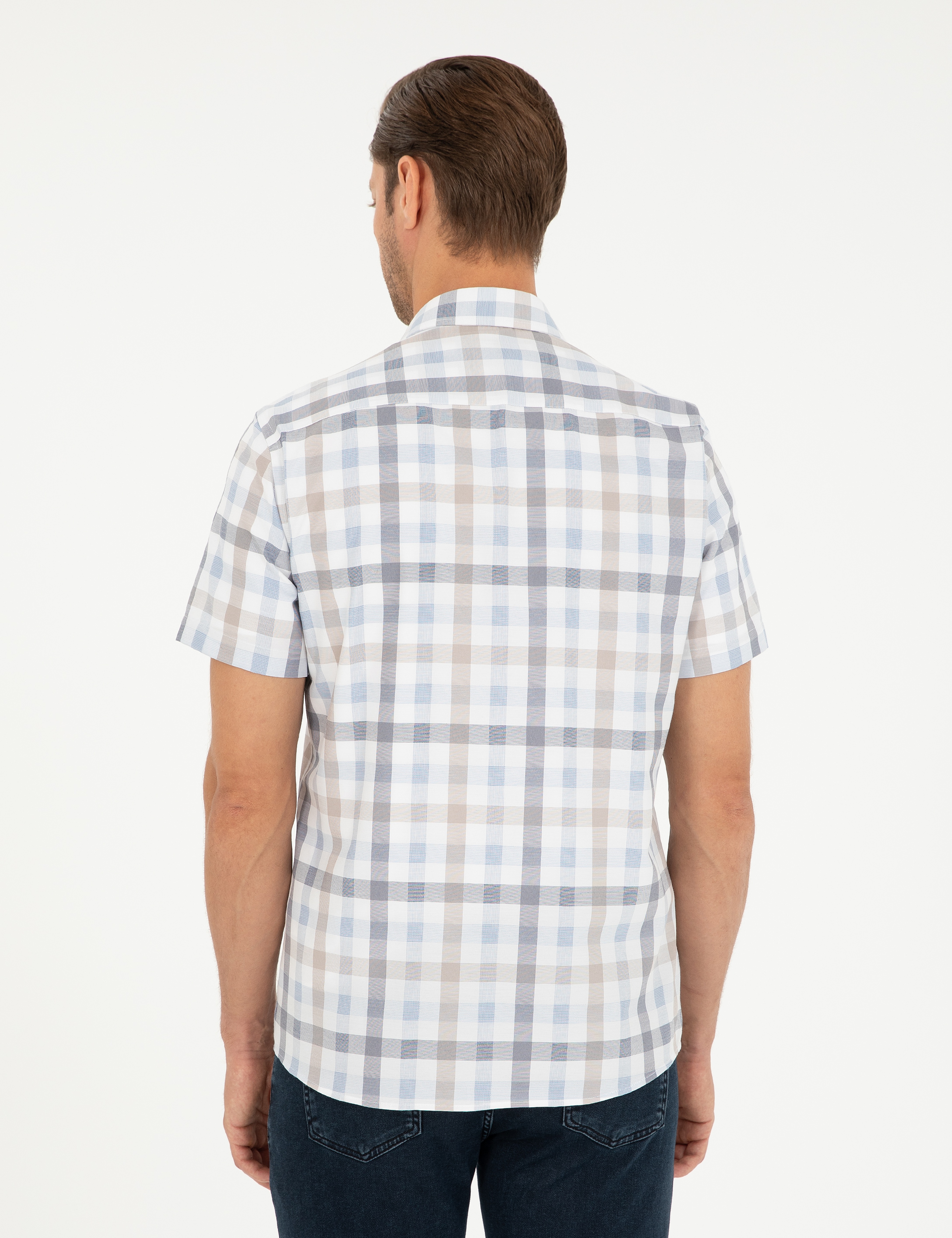Mavi Regular Fit Kısa Kollu Gömlek - Image 5