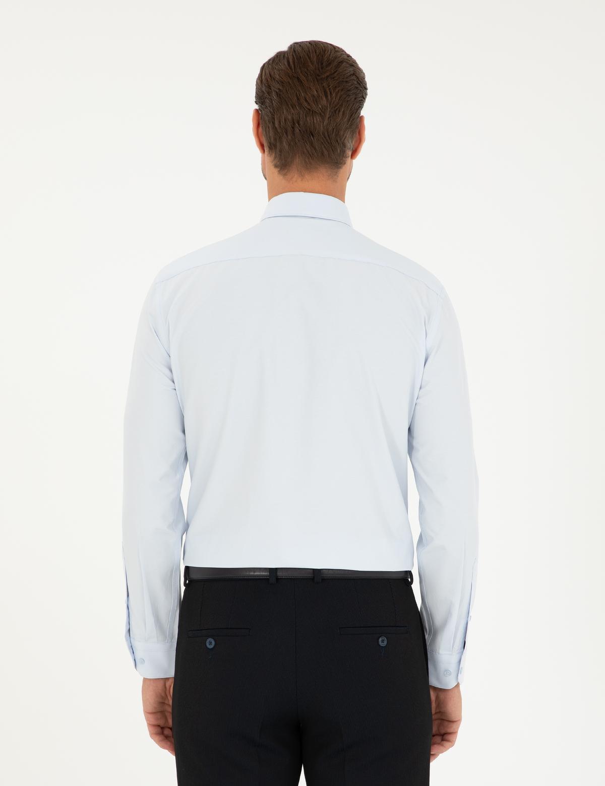 Açık Mavi Slim Fit Uzun Kollu Basic Gömlek - 50292552007