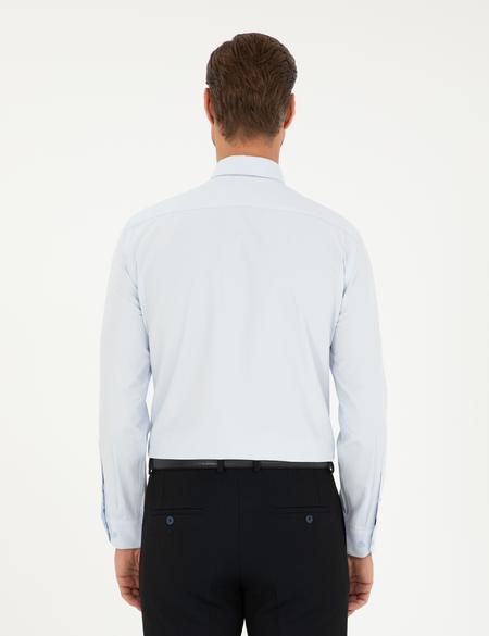 Açık Mavi Slim Fit Uzun Kollu Basic Gömlek - 50292552007