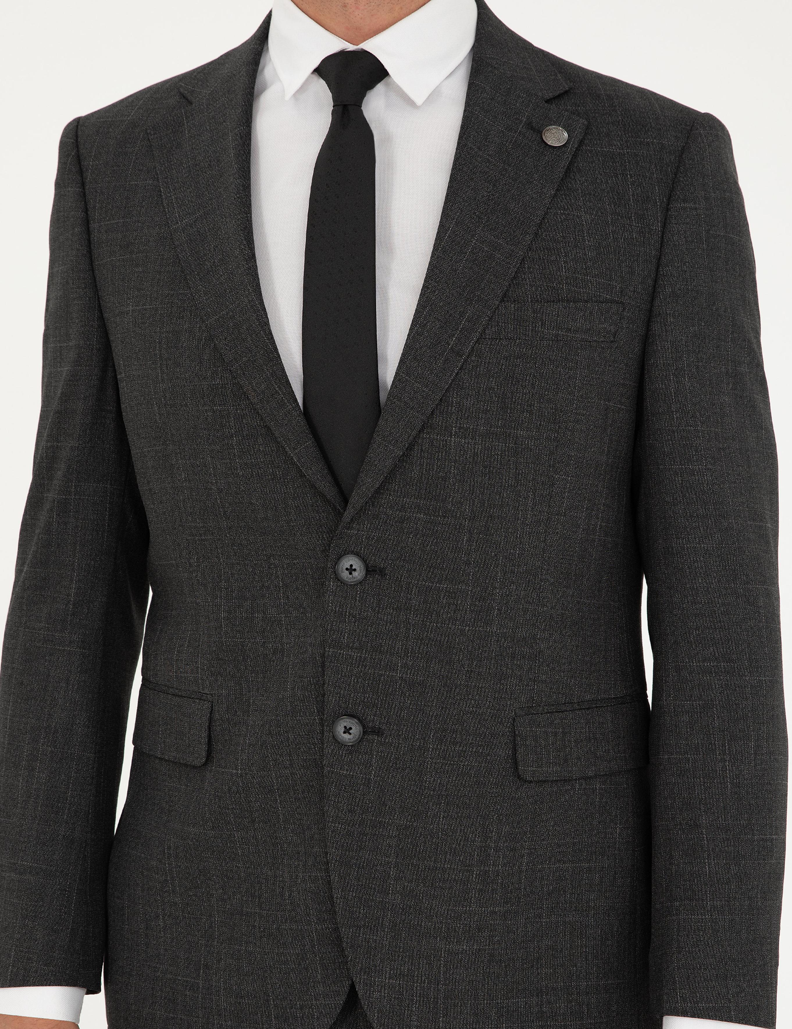 Antrasit Slim Fit Takım Elbise