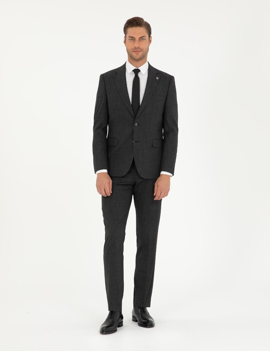 Antrasit Slim Fit Takım Elbise