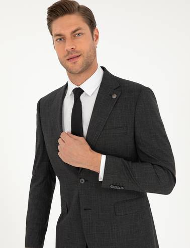 Antrasit Slim Fit Takım Elbise