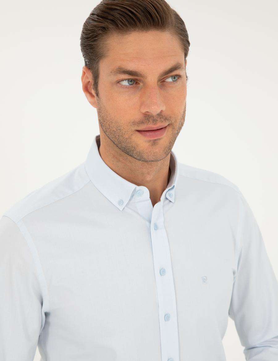 Açık Mavi Slim Fit Uzun Kollu Gömlek
