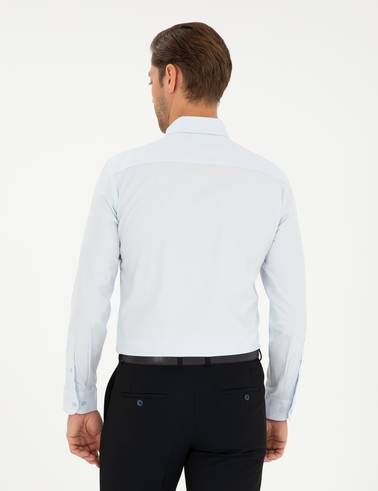 Açık Mavi Slim Fit Uzun Kollu Gömlek